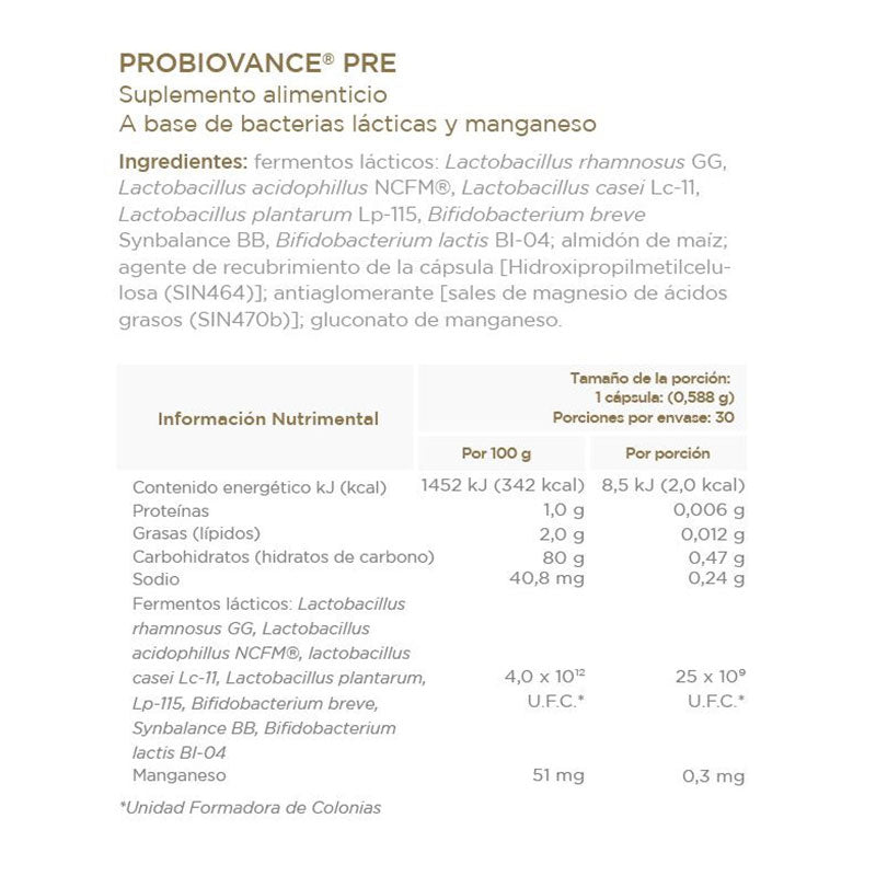 PROBIOVANCE PRE /PREMIUM YSONUT (Flora Intestinal- Variedad de cepas)